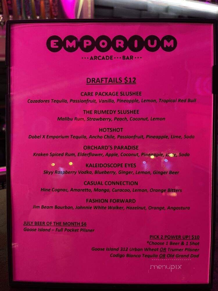 Emporium Arcade Bar - Chicago, IL menu_pic