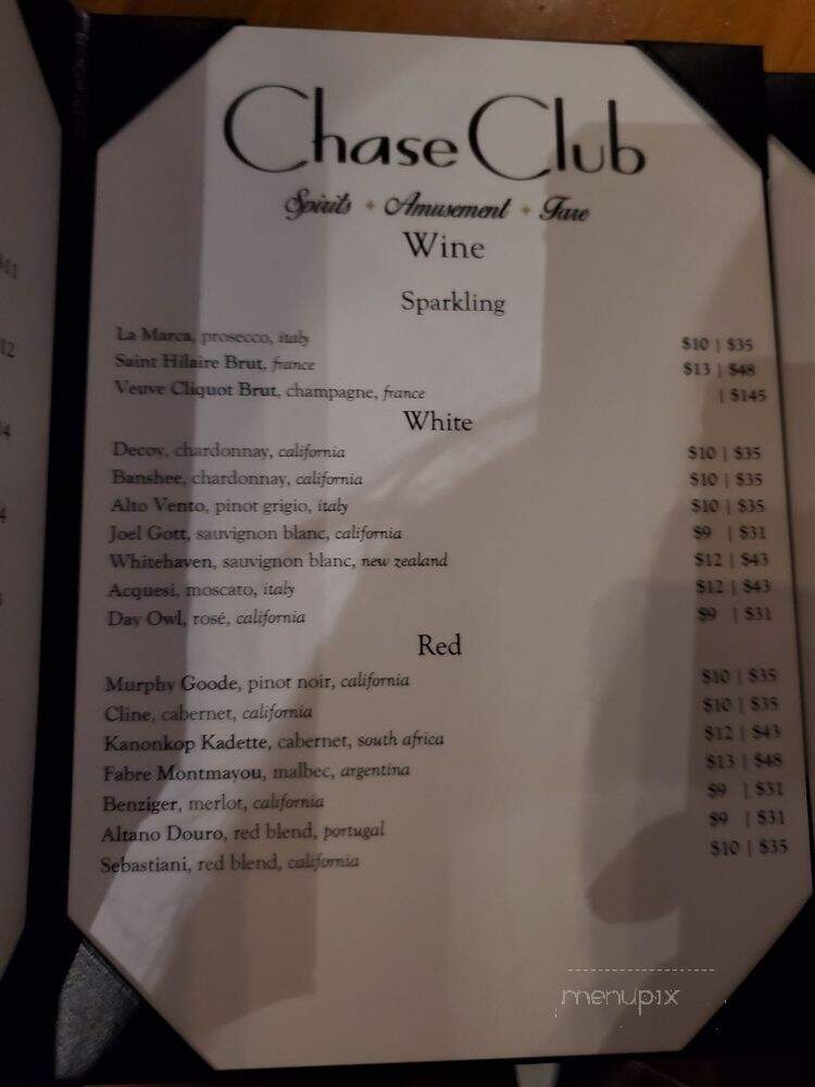 Chaser's Lounge - Saint Louis, MO menu_pic