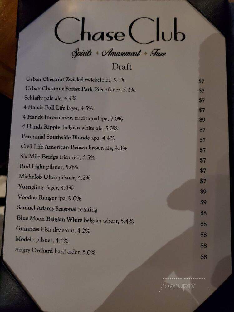 Chaser's Lounge - Saint Louis, MO menu_pic