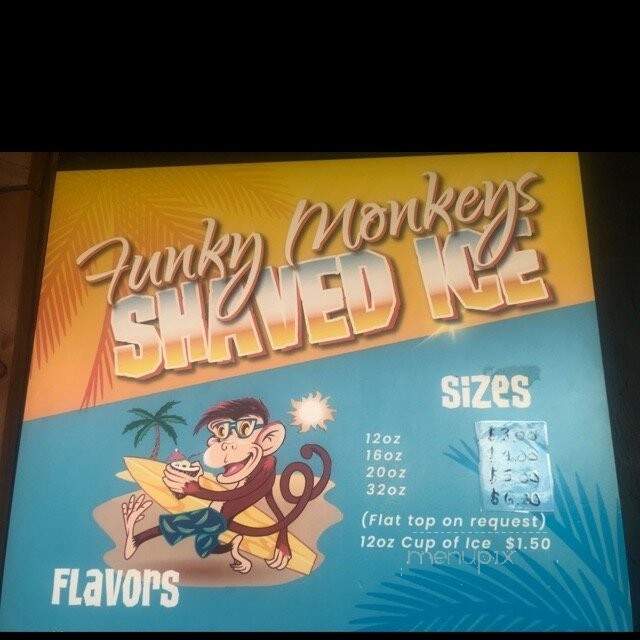 Funky Monkeys Shaved Ice - Wichita, KS menu_pic