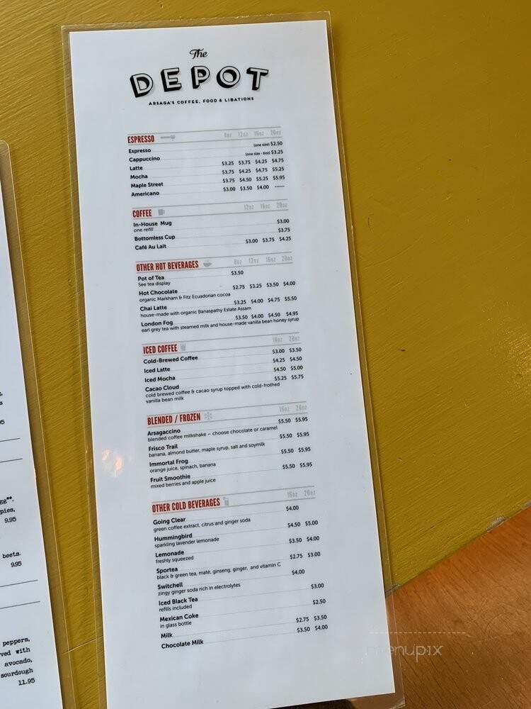 Arsaga's Depot - Fayetteville, AR menu_pic