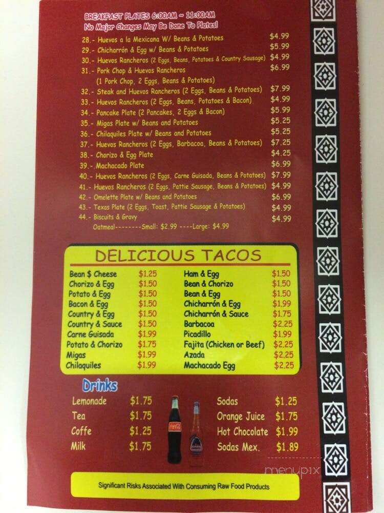 Lucita's Mexican Restaurant - Kenedy, TX menu_pic