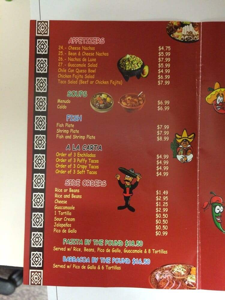 Lucita's Mexican Restaurant - Kenedy, TX menu_pic