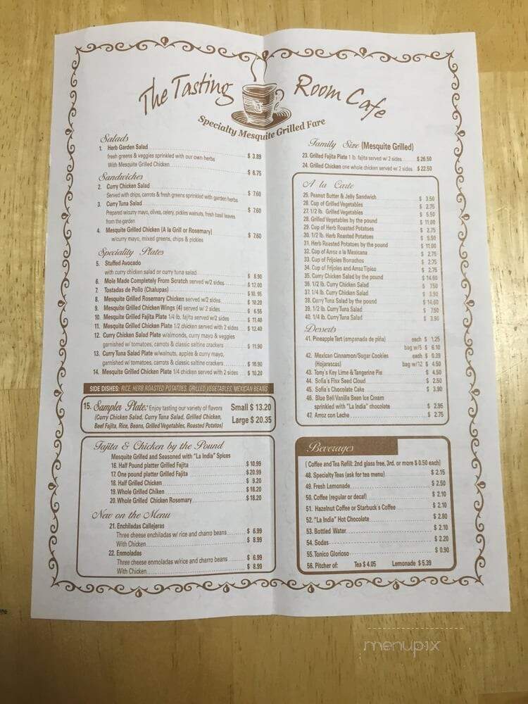 The Tasting Room Cafe - Laredo, TX menu_pic