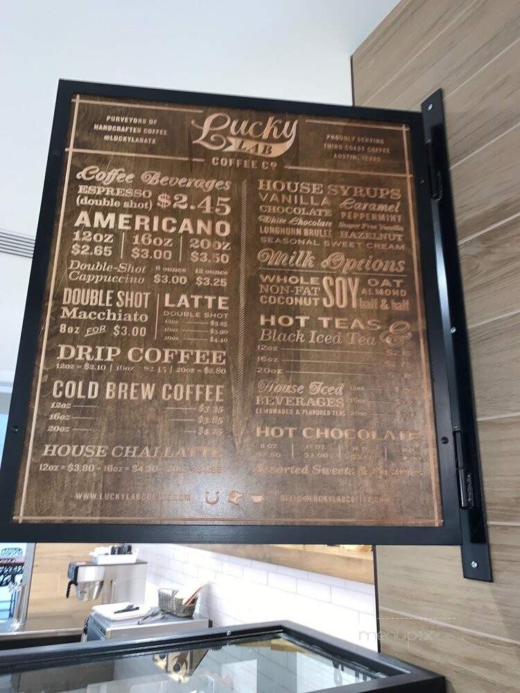 Lucky Lab Coffee Co. - Austin, TX menu_pic