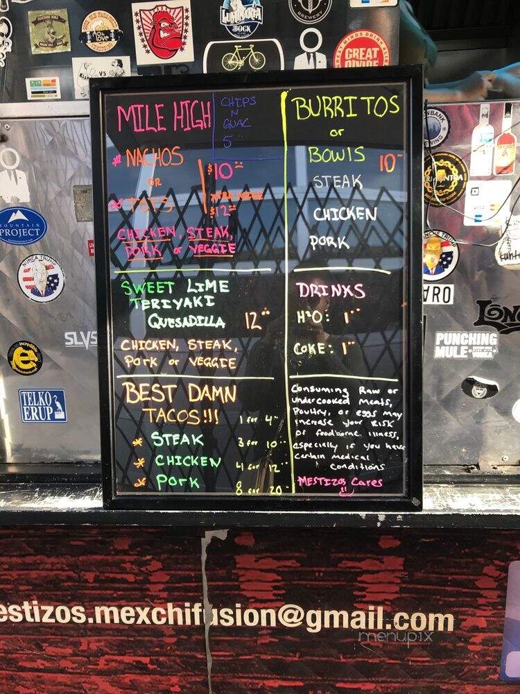 Mestizos Food Truck - Lakewood, CO menu_pic