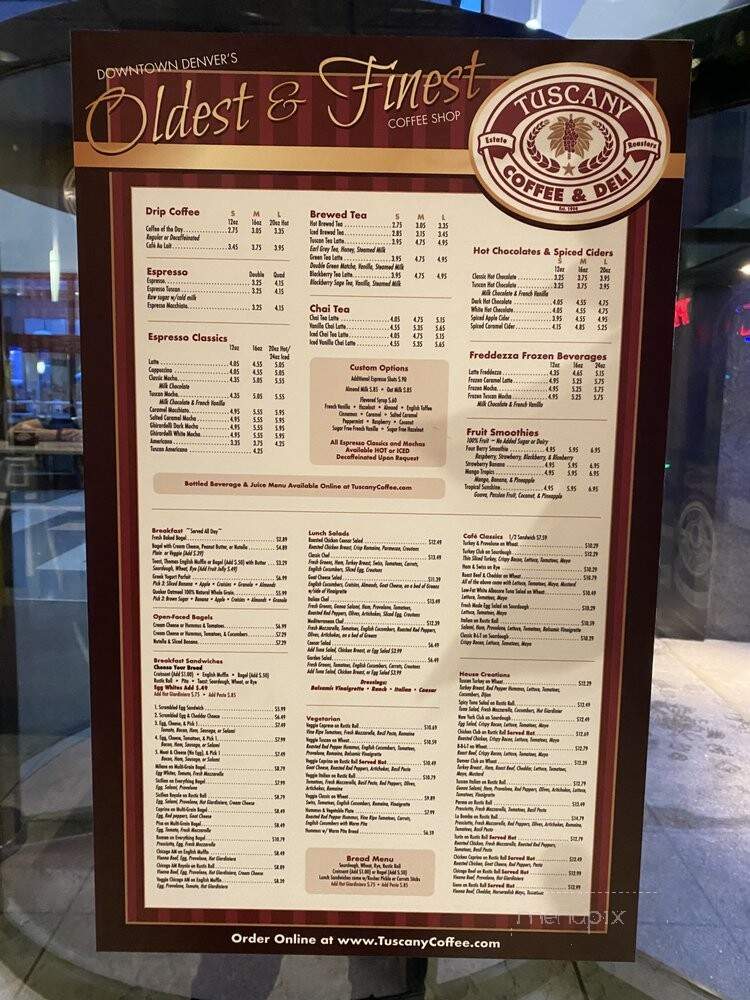 Tuscany Coffee & Deli - Denver, CO menu_pic