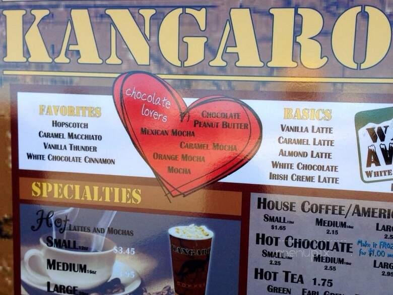 Kangaroo Coffee - Colorado Springs, CO menu_pic
