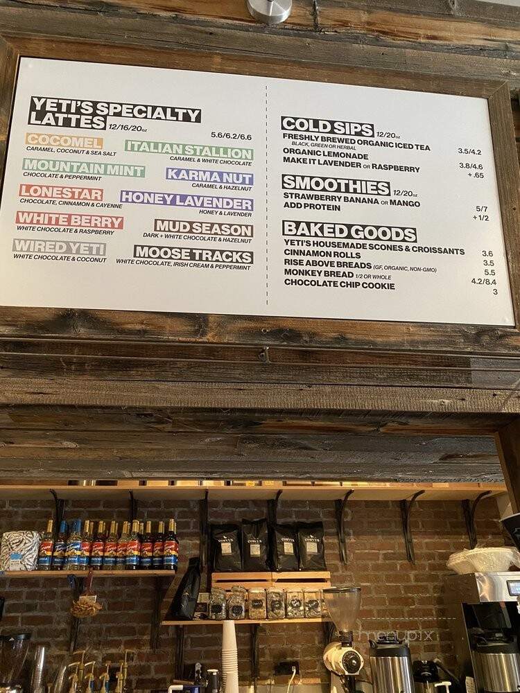 Yeti's Grind - Vail, CO menu_pic
