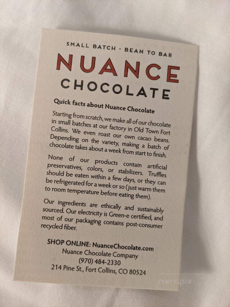 Nuance Chocolate - Fort Collins, CO