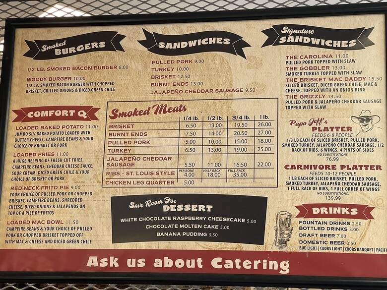Woody's Q Shack - Alamosa, CO menu_pic