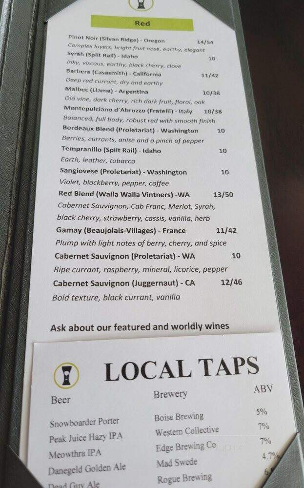 The Local - Boise, ID menu_pic