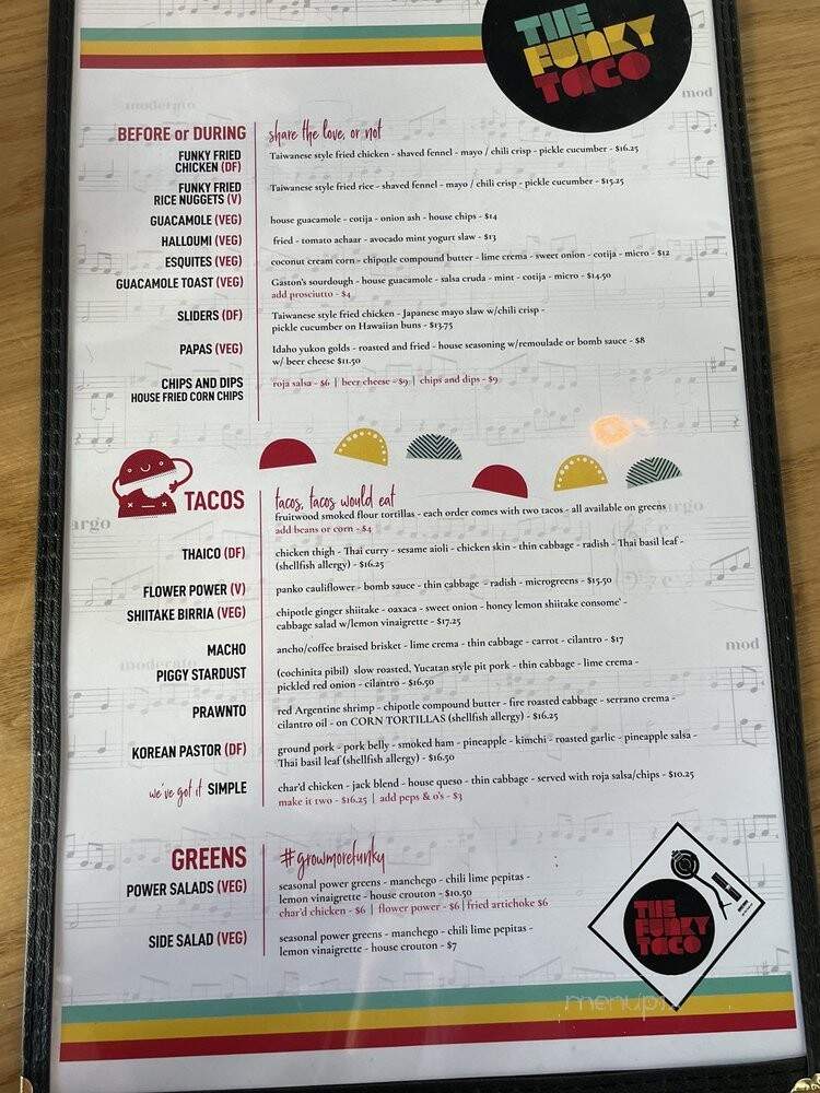 The Funky Taco - Boise, ID menu_pic
