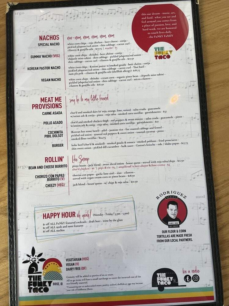 The Funky Taco - Boise, ID menu_pic