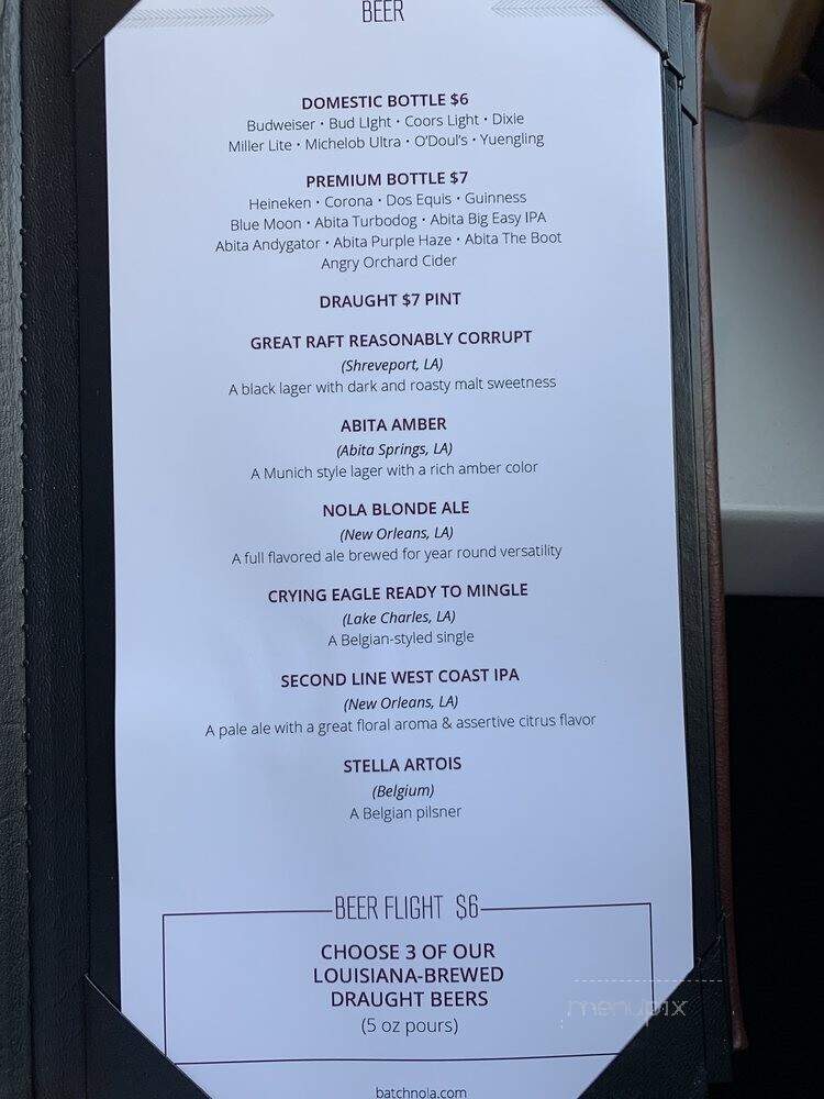 Batch - New Orleans, LA menu_pic