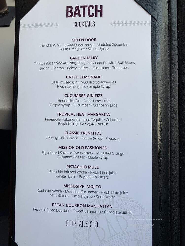 Batch - New Orleans, LA menu_pic