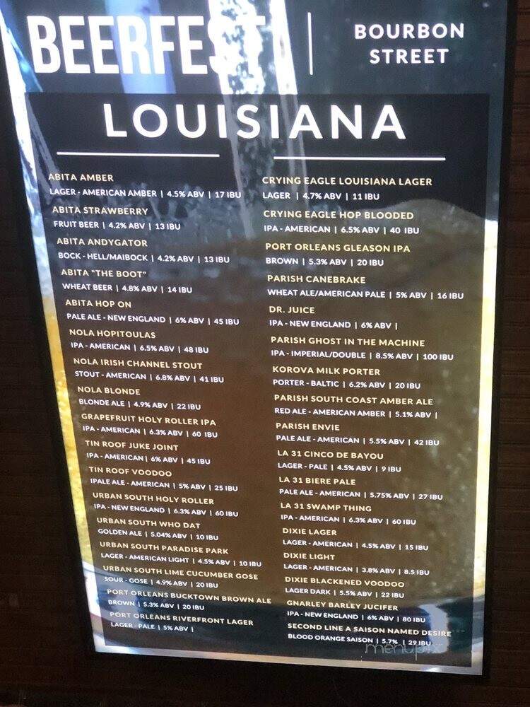 Beerfest - New Orleans, LA menu_pic