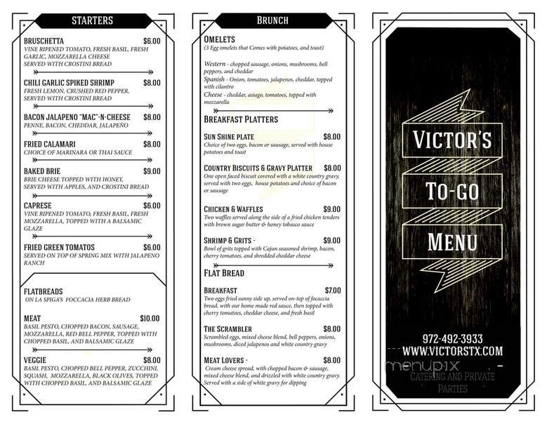 Victor's Restaurant & Bar - Carrollton, TX menu_pic