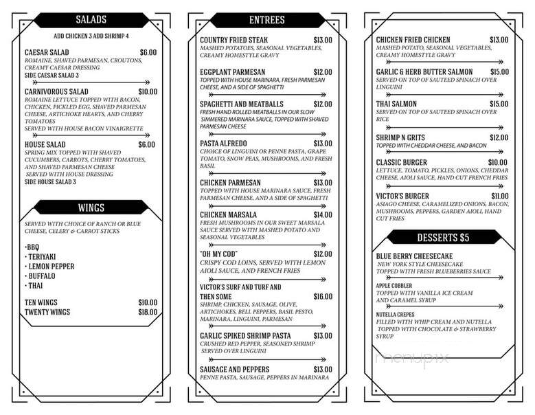 Victor's Restaurant & Bar - Carrollton, TX menu_pic