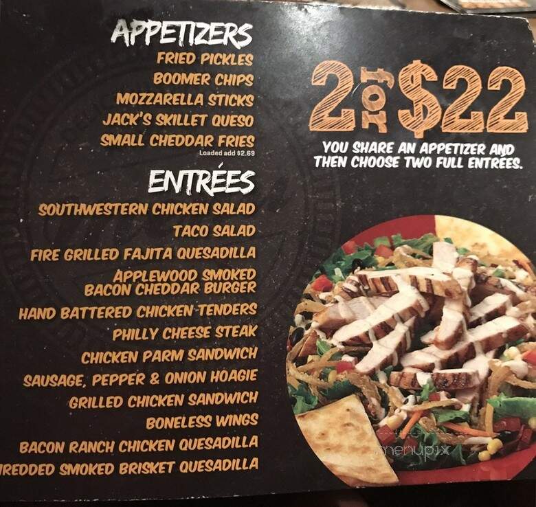 Boomerjack's Grill and Bar - Arlington, TX menu_pic
