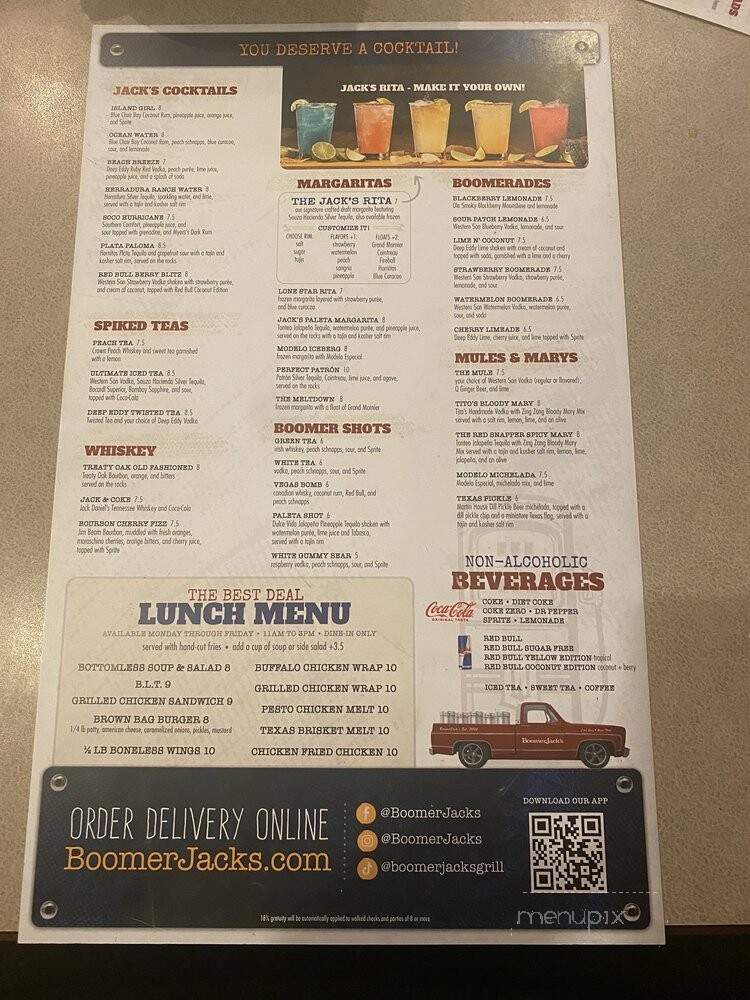 Boomerjack's Grill and Bar - Arlington, TX menu_pic