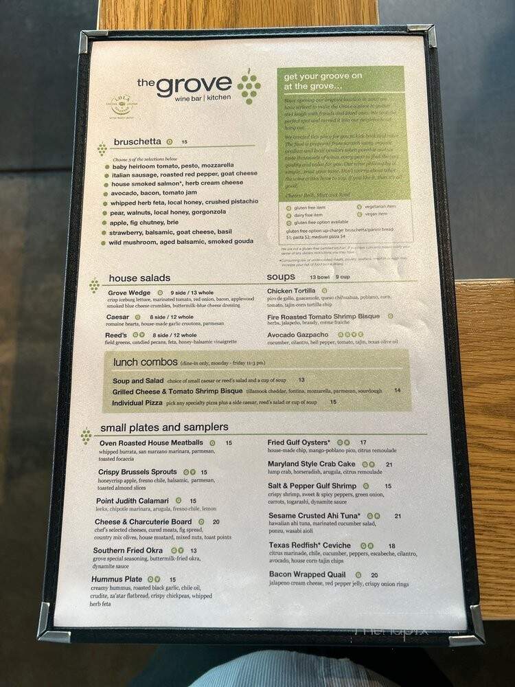 The Grove Wine Bar & Kitchen - Austin, TX menu_pic