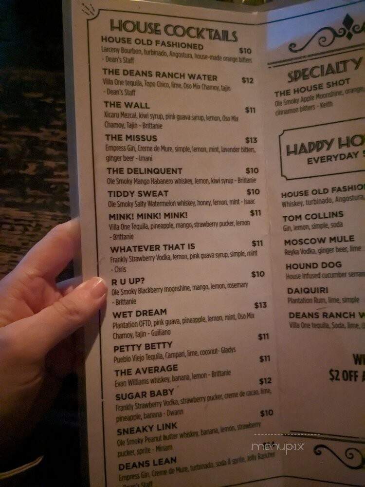 Dean's Downtown - Houston, TX menu_pic