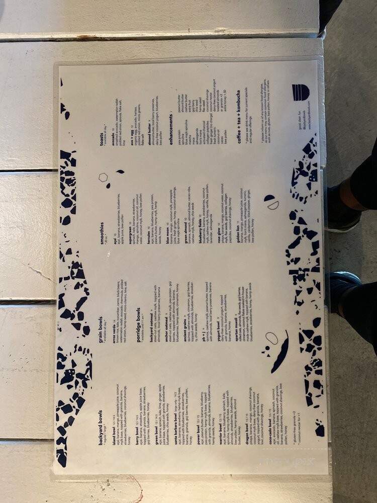 Backyard Bowls - Los Angeles, CA menu_pic