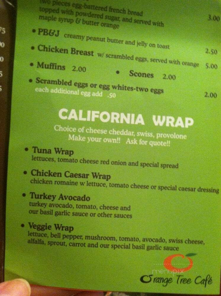 Orange Tree Cafe - Los Angeles, CA menu_pic