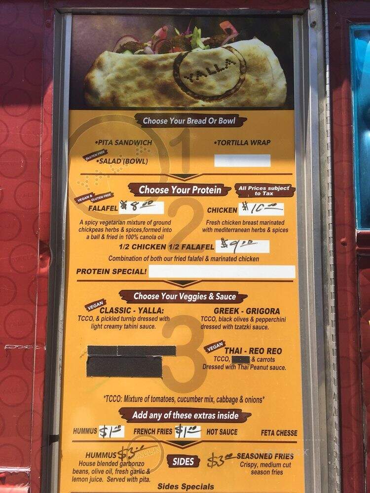 Yalla Truck - Los Angeles, CA menu_pic