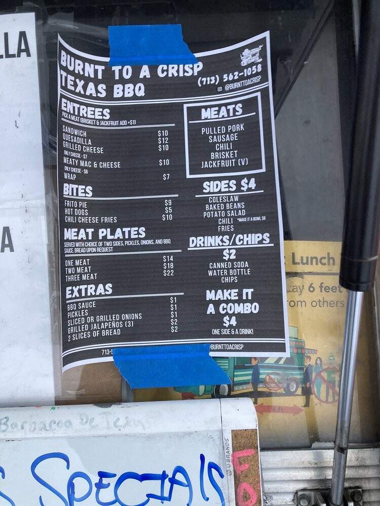 Burnt to a Crisp - Burbank, CA menu_pic