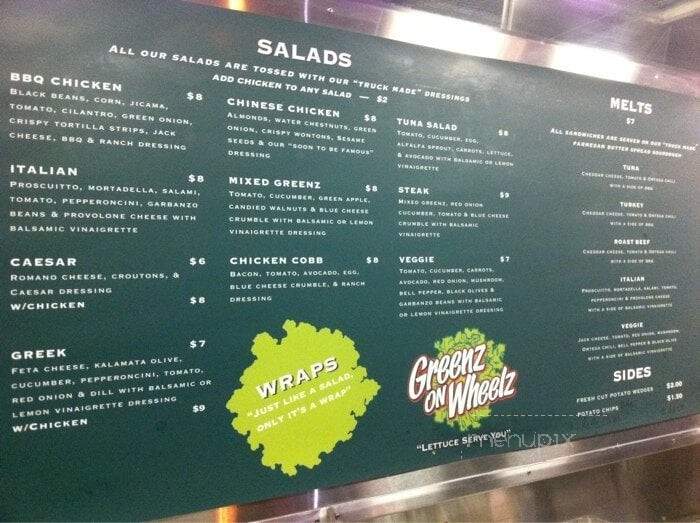 Greenz on Wheelz - Los Angeles, CA menu_pic