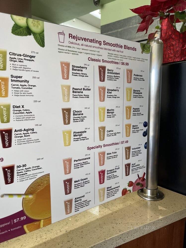 Nevera Juice Bar - Montebello, CA menu_pic