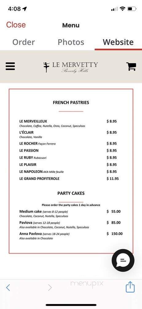 Le Mervetty - Beverly Hills, CA menu_pic