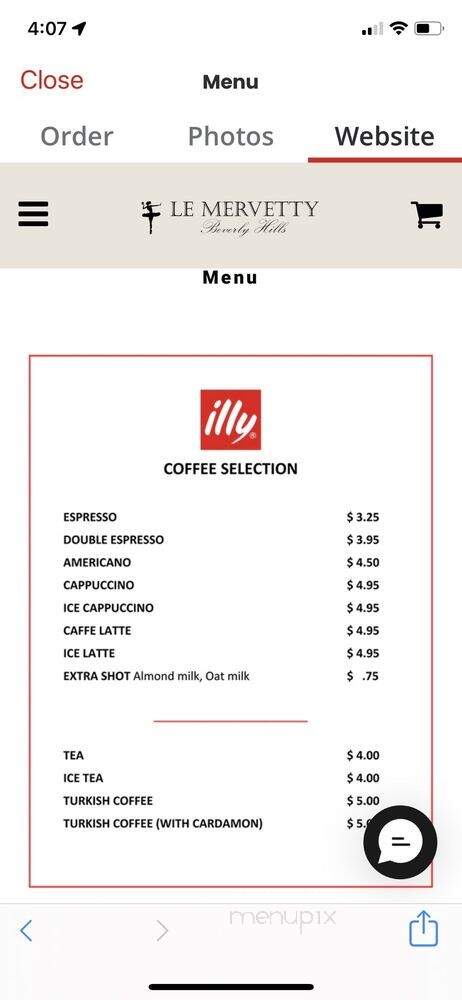 Le Mervetty - Beverly Hills, CA menu_pic