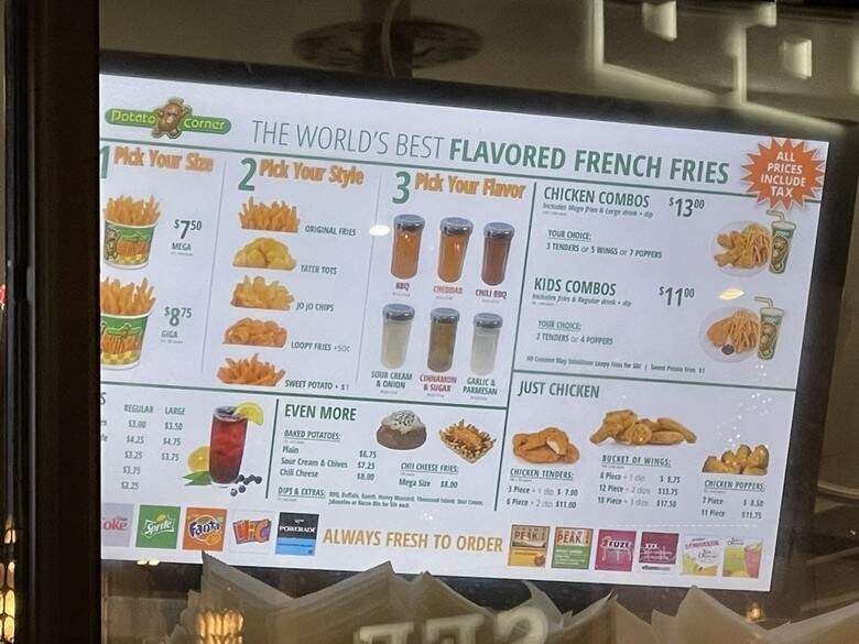 Potato Corner - Glendale, CA menu_pic