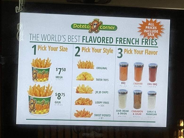 Potato Corner - Glendale, CA menu_pic