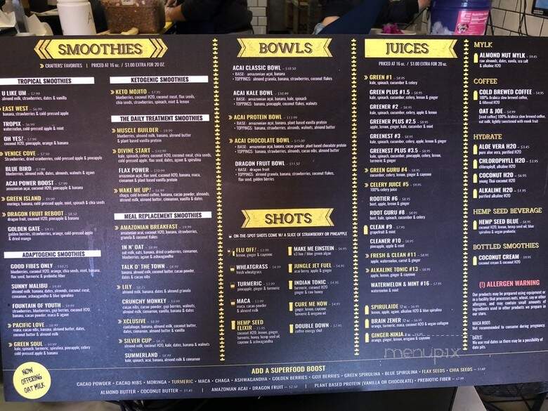 Juice Crafters - Beverly Hills, CA menu_pic