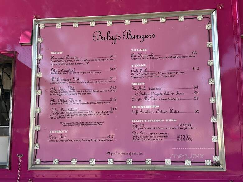 Baby's Badass Burger - Inglewood, CA menu_pic