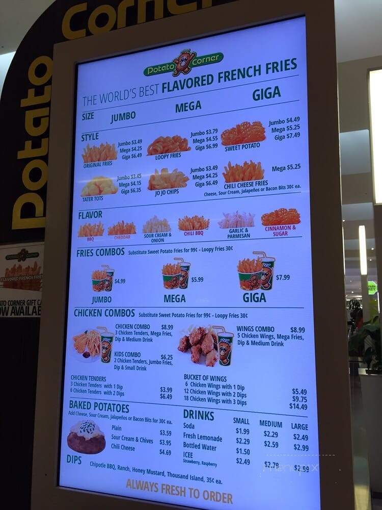 Potato Corner - Culver City, CA menu_pic