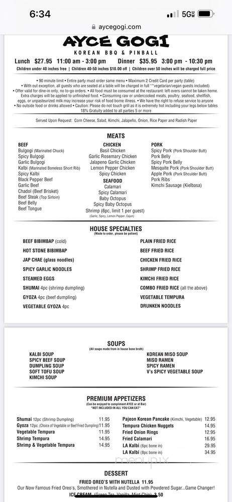 Ayce Gogi - Los Angeles, CA menu_pic