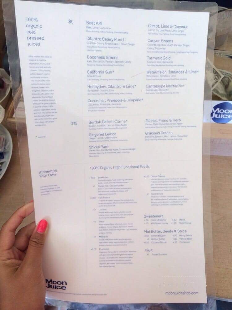 Moon Juice - Venice, CA menu_pic