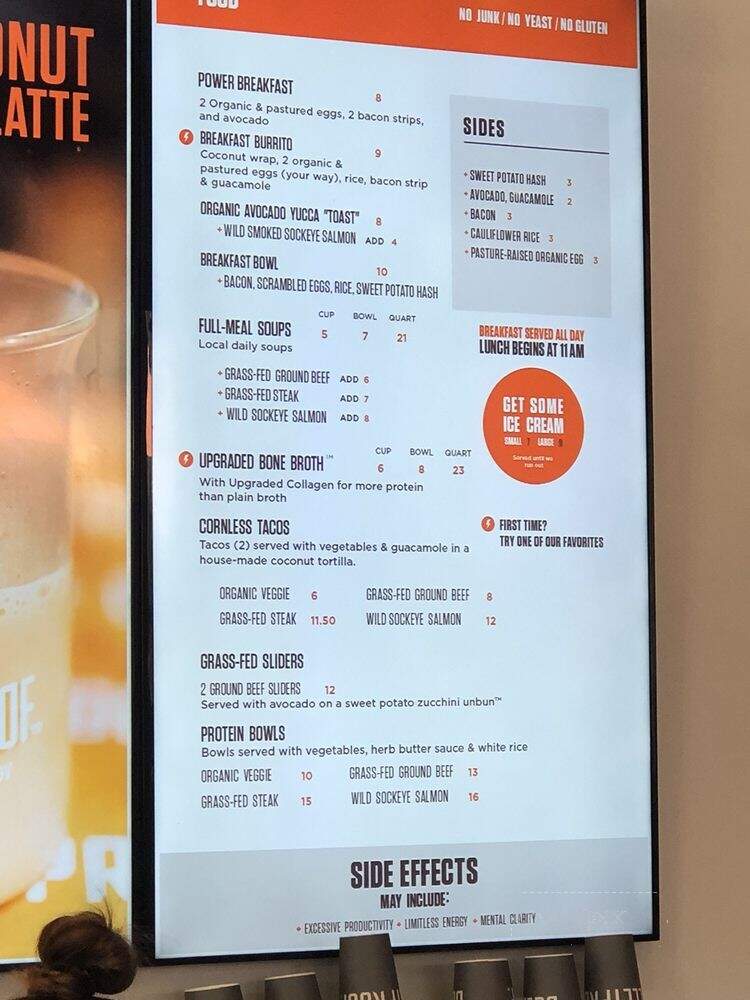 Bulletproof Coffee - Santa Monica, CA menu_pic