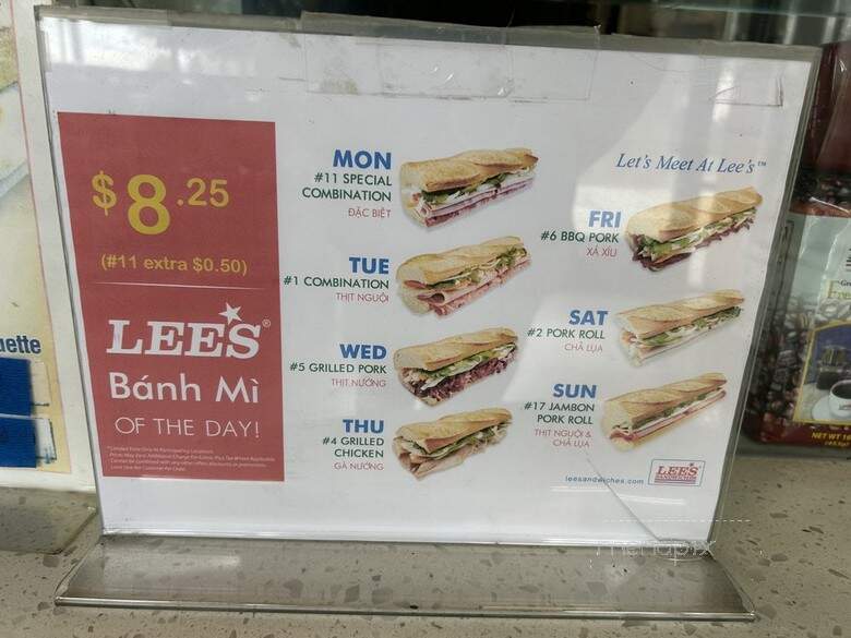 Lee's Sandwiches - Bellflower, CA menu_pic