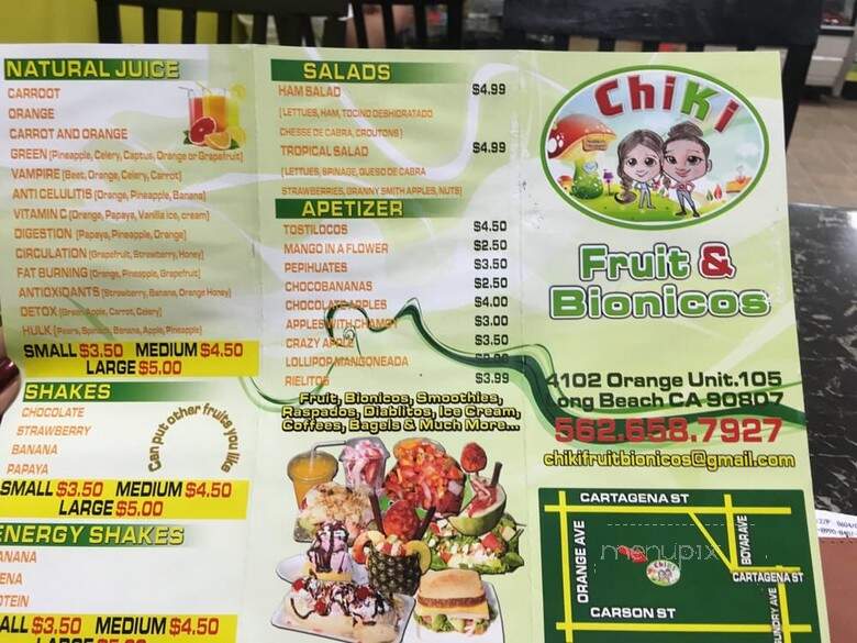 Chiki Fruit And Bionicos - Long Beach, CA menu_pic