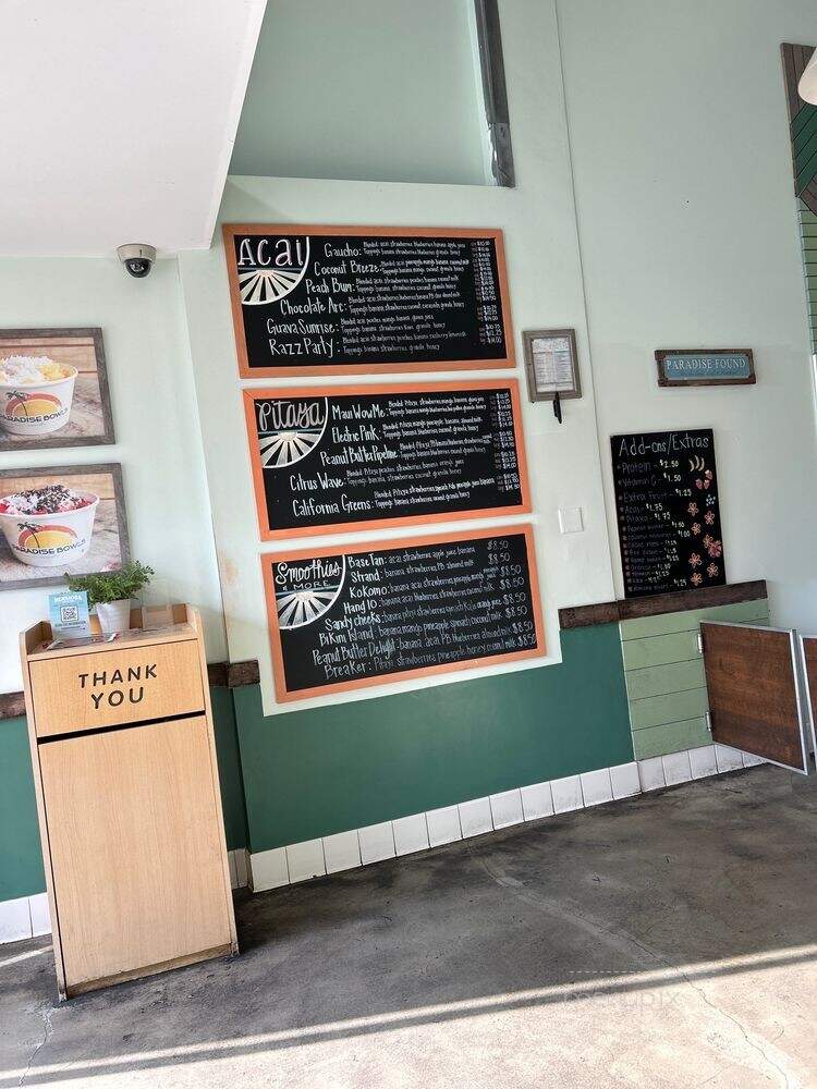 Paradise Bowls - Hermosa Beach, CA menu_pic