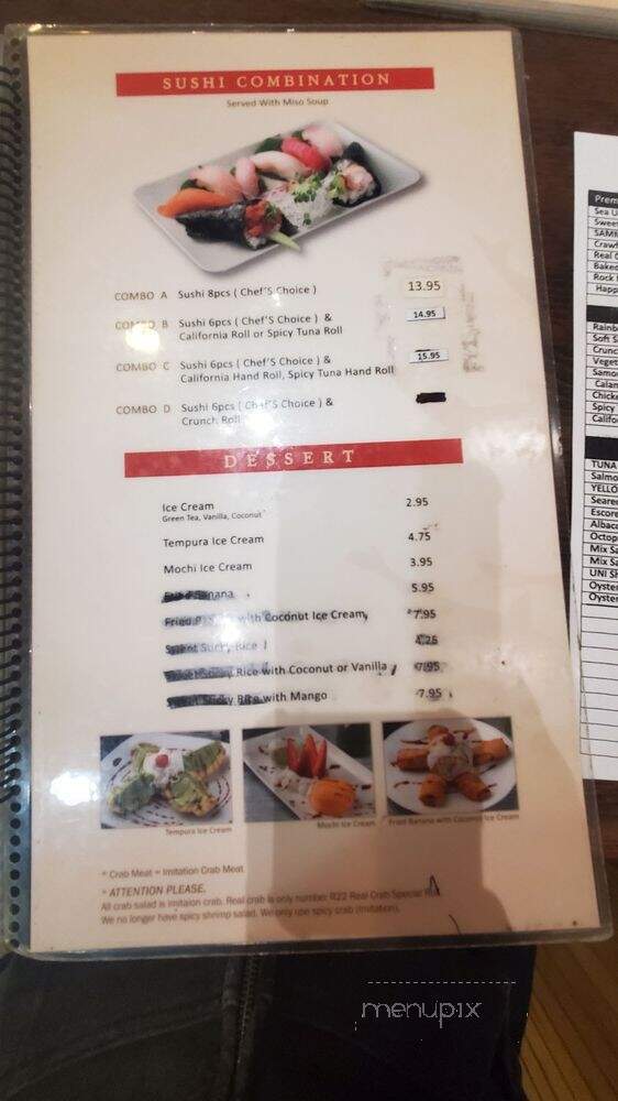 Sun Sushi Bar & Japanese Cuisine - Northridge, CA menu_pic