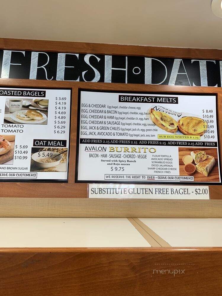 Avalon Bagels To Burgers - Placentia, CA menu_pic