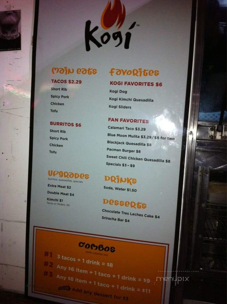 Kogi BBQ - City of Industry, CA menu_pic
