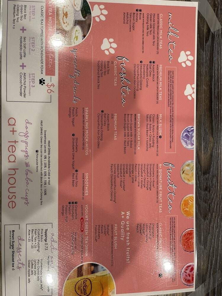 A Plus Tea House - San Gabriel, CA menu_pic
